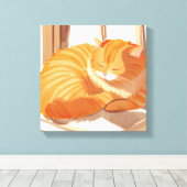 Toile Chat Tabby orange | Peinture aquarelle (Insitu (Plancher de Bois))