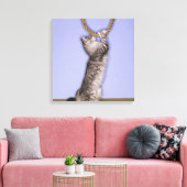 Toile Chat tendant vers la corde (Insitu(Salon))