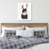 Toile Chat Tortoiseshell avec Antlers et Red Birds (Insitu(Chambre))