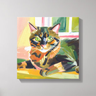 Toile Chat Tortue Peinture de Chat Belle