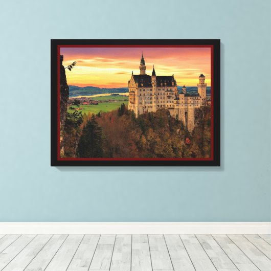 Toile Château Au Coucher Du Soleil (Insitu (Plancher de Bois))