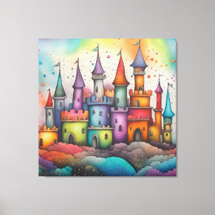 Toile Château coloré