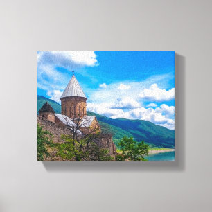 Toile Château d'Ananuri Géorgie Aragvi Caucuses Montagne