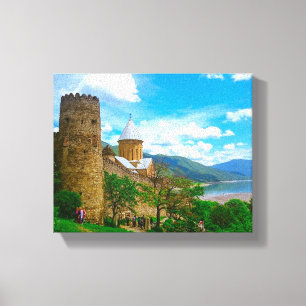 Toile Château d'Ananuri Géorgie Aragvi Caucuses Montagne