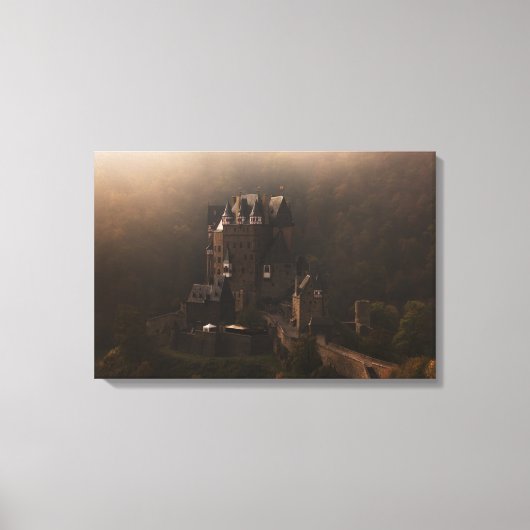 Toile Château de Burg Eltz dans le brouillard matinal (Recto)