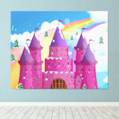 Toile château de conte de fées arc-en-ciel (Insitu (Plancher de Bois))