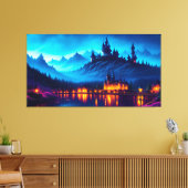 Toile Château de Lakeside dans les montagnes (Insitu(Salon))