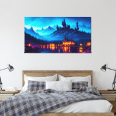 Toile Château de Lakeside dans les montagnes (Insitu(Chambre))