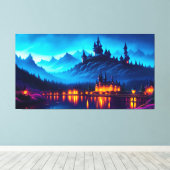 Toile Château de Lakeside dans les montagnes (Insitu (Plancher de Bois))