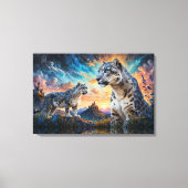 Toile Château de Leopard de Neige Levée de soleil réflex (Recto)