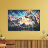 Toile Château de Leopard de Neige Levée de soleil réflex (Insitu(Salon))