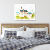 Toile Château de Neuschwanstein Allemagne Aquarelle pein (Insitu(Chambre))