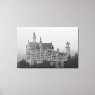 Toile Château de Neuschwanstein noir et blanc