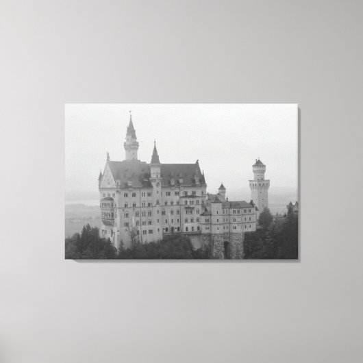 Toile Château de Neuschwanstein noir et blanc (Recto)
