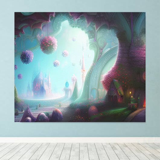 Toile Château des Fées dans la forêt enchantée (Insitu (Plancher de Bois))