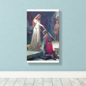 Toile Château ghetté femme sabre tableau chevalier (Insitu (Plancher de Bois))