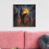 Toile Château gothique mystique sous la lumière de la lu (Insitu(Salon))
