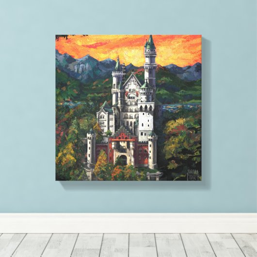 Toile Château Schloss Neuschwanstein (Insitu (Plancher de Bois))