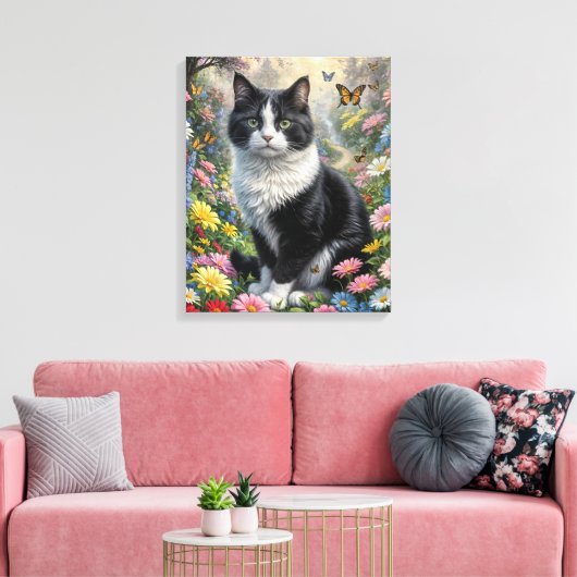 Toile Chaton dans le jardin de fleurs (Insitu(Salon))