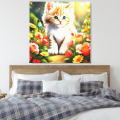 Toile Chaton doré en fleurs" (Insitu(Chambre))