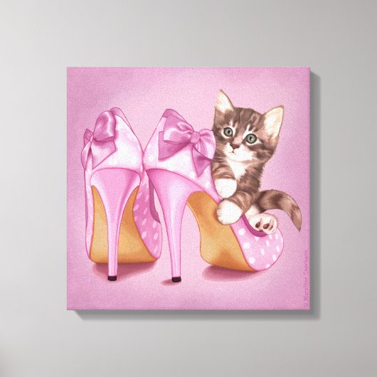 Toile Chaton en chaussure violette (Recto)