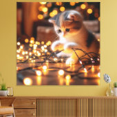 Toile chaton et lumières (Insitu(Salon))