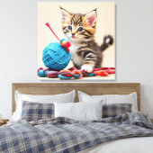 Toile Chaton jouant avec une balle de fil (Insitu(Chambre))