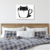 Toile Chaton noir avec nez rouge caché dans une tasse (Insitu(Chambre))