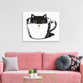 Toile Chaton noir avec nez rouge caché dans une tasse (Insitu(Salon))