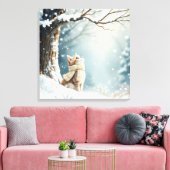 Toile Chaton regardant les flocons de neige (Insitu(Salon))