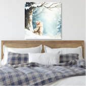 Toile Chaton regardant les flocons de neige (Insitu(Chambre))