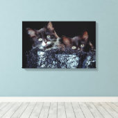 Toile Chatons dans le conteneur (Insitu (Plancher de Bois))