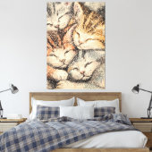 Toile Chatons de couchage - Pointillisme Art (Insitu(Chambre))