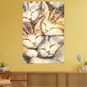 Toile Chatons de couchage - Pointillisme Art (Insitu(Salon))