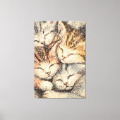 Toile Chatons de couchage - Pointillisme Art (Recto)