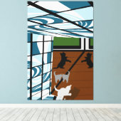Toile Chatons en Jouant (Insitu (Plancher de Bois))