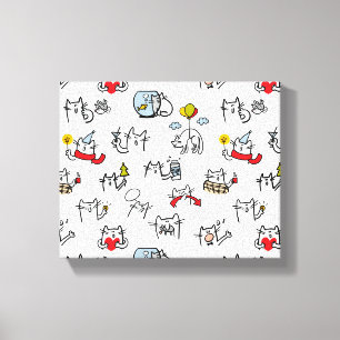 Toile Chats amusants, lait et magie.