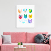 Toile Chats aquarelles et amis (Insitu(Salon))