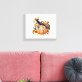 Toile Chats Automne Citrouilles Thanksgiving Sunflower O (Insitu(Salon))