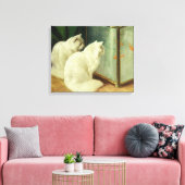 Toile Chats blancs observant le poisson rouge (Insitu(Salon))