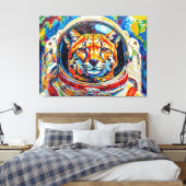 TOILE CHATS DANS L'ESPACE-OCELOT (Insitu(Chambre))