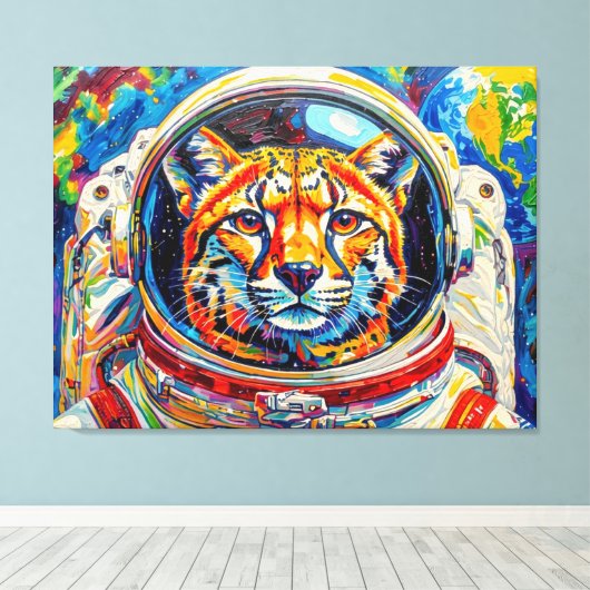 TOILE CHATS DANS L'ESPACE-OCELOT (Insitu (Plancher de Bois))