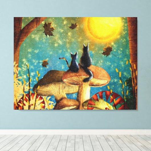 Toile Chats de champignons (Insitu (Plancher de Bois))