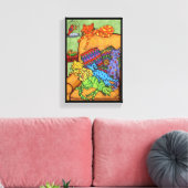 Toile Chats de dessin mignon couleur chaise de sejour do (Insitu(Salon))