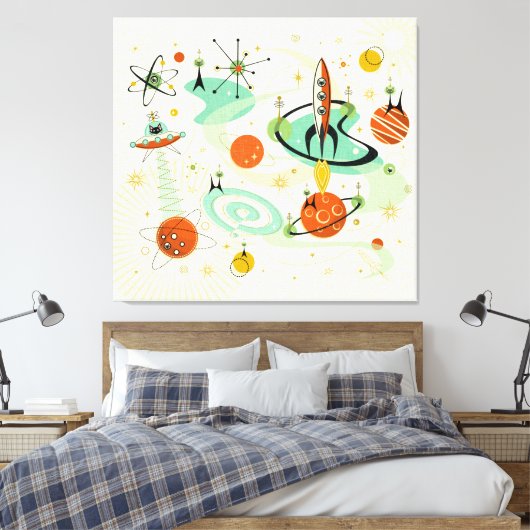 Toile Chats de l'espace atomique ©studioxine (Insitu(Chambre))