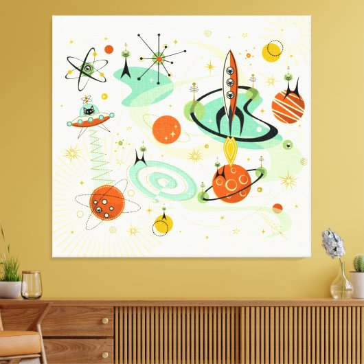 Toile Chats de l'espace atomique ©studioxine (Insitu(Salon))