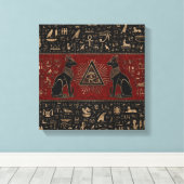 Toile Chats égyptiens et oeil de Horus (Insitu (Plancher de Bois))