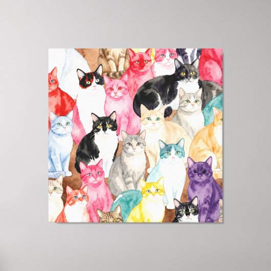 Toile Chats en multicolore (Recto)