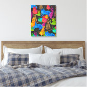 Toile Chats fous colorés en aquarelle (Insitu(Chambre))