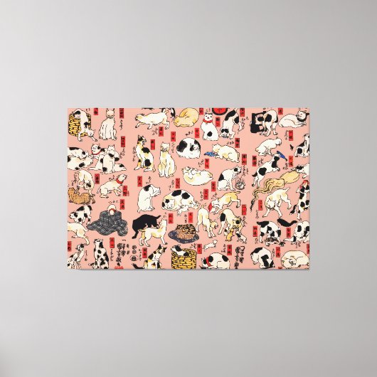 Toile chats japonais Ukiyo-e Funny kitty (Recto)
